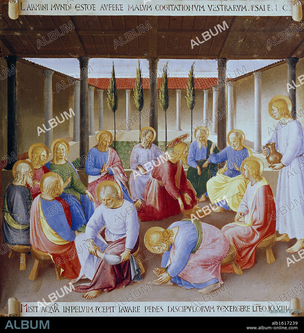 Christ Washing The Feet Of The Apostles  1438-1445  Fra Angelico (Ca.1400-1455 Italian)  Museo Di San Marco, Florence.