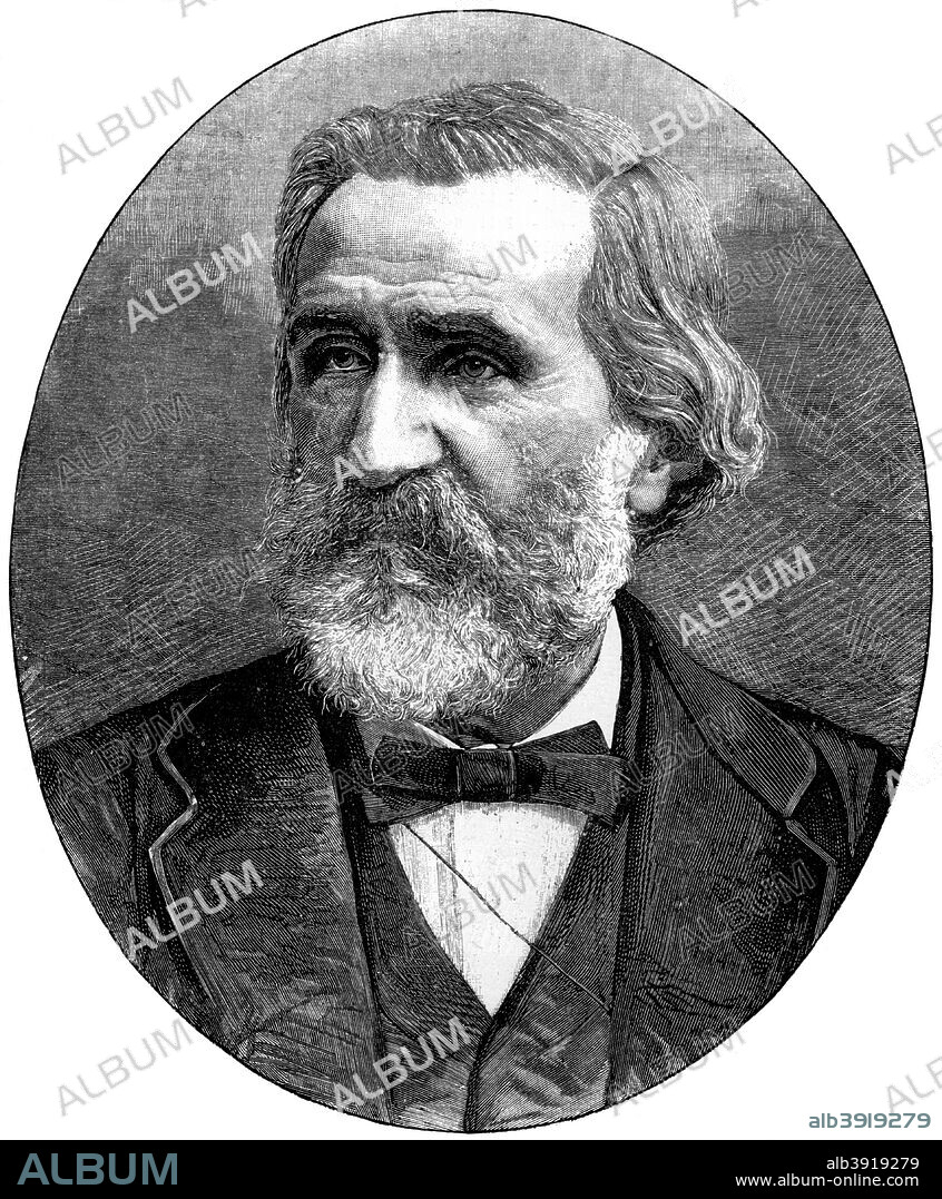 Giuseppe Verdi, Italian operatic composer, 1887. Giuseppe Fortunino Francesco Verdi (1813-1901) is best remembered for his operas written between 1839 and 1893. A print from The Illustrated London News, 19th Febuary 1887.