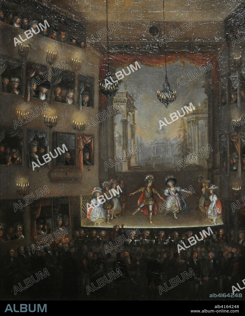Premiere of Opera Pirro by Giovanni Paisiello in the National Theatre in Warsaw in 1790, ca. 1790. National Museum. Warsaw. Poland.