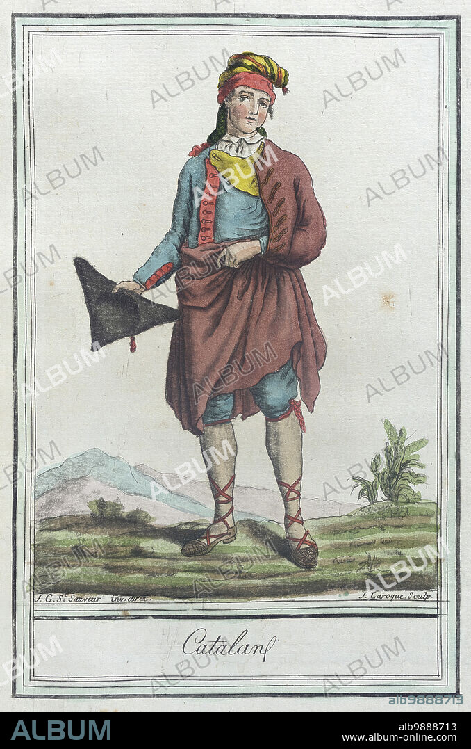 JACQUES GRASSET DE SAINT-SAUVEUR et LF LABROUSSE. Costumes de Différents Pays, 'Catalan', c1797.