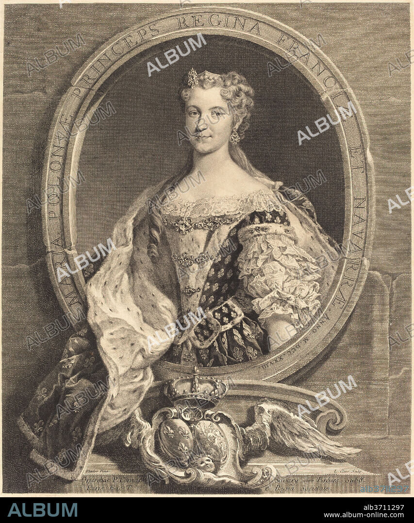 LAURENT CARS AFTER CARLE VAN LOO. Marie Leszczynska of Poland, Queen of France. Dated: 1728. Medium: engraving and etching.
