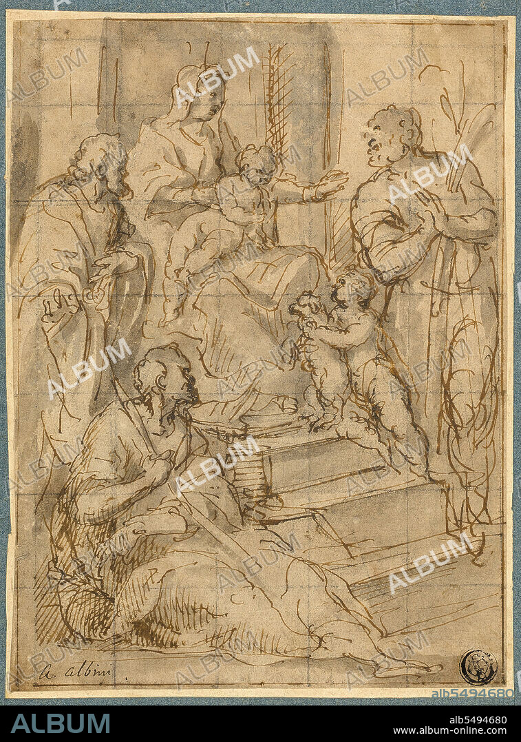 ALESSANDRO ALBINI. Holy Family with the Infant Saint John the Baptist and Two Male Saints, n.d.