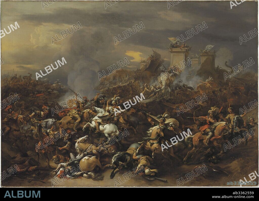BERCHEM, NICOLAES (CLAES) PIETERSZ, THE ELDER. The Battle by Alexander the Great against the king Porus.