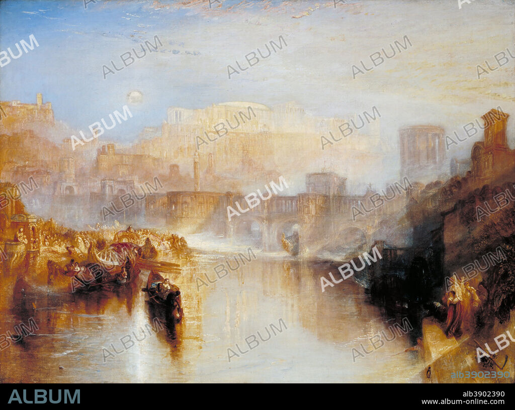 J. M. W. TURNER. Ancient Rome; Agrippina Landing with the Ashes of Germanicus. Date/Period: 1839. Painting. Oil on canvas. Height: 914 cm (29.9 ft); Width: 1,219 cm (13.3 yd).