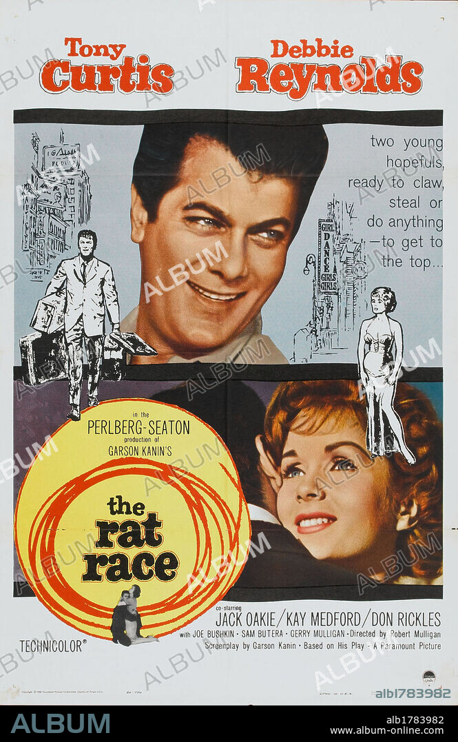 Poster de PERDIDOS EN LA GRAN CIUDAD, 1960 (THE RAT RACE), dirigida por ROBERT MULLIGAN. Copyright PARAMOUNT/ PERLBERG-SEATON PROD.