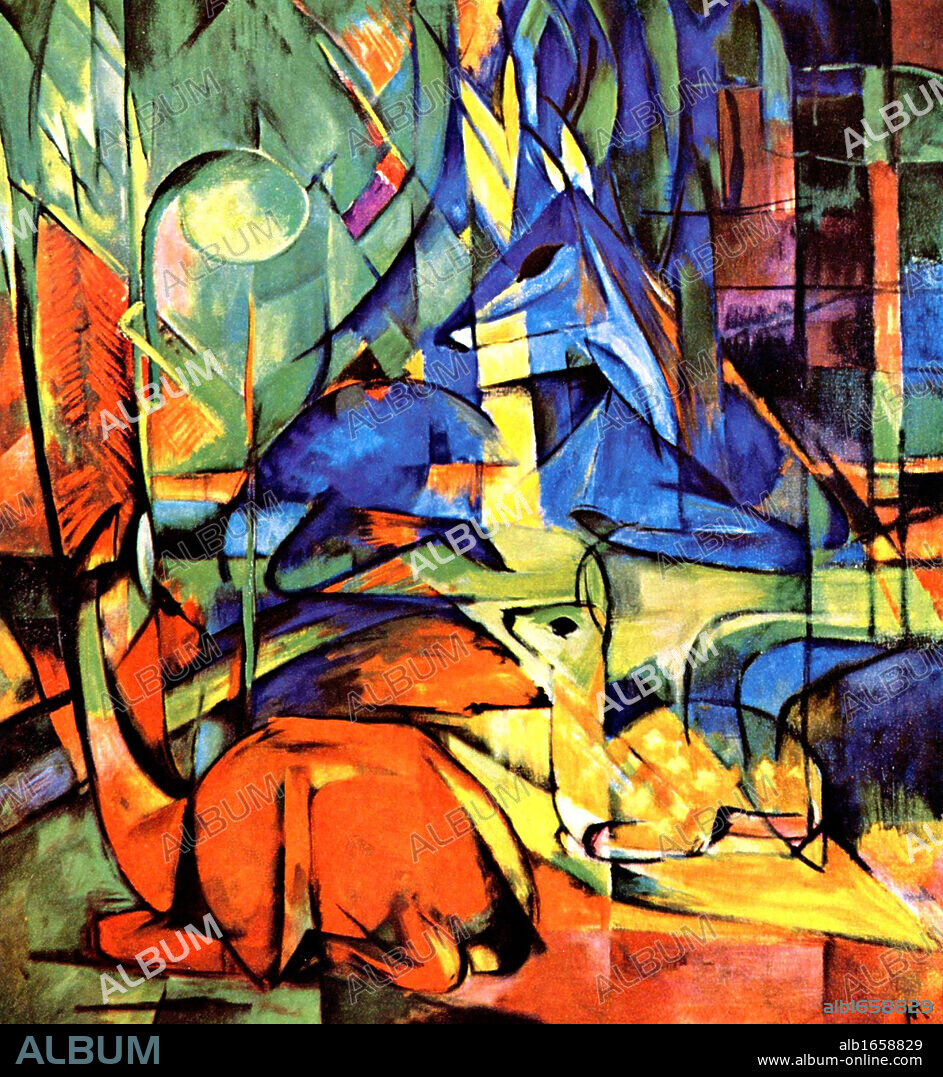 Franz marc, Expressionist style painting circa 1913-14.