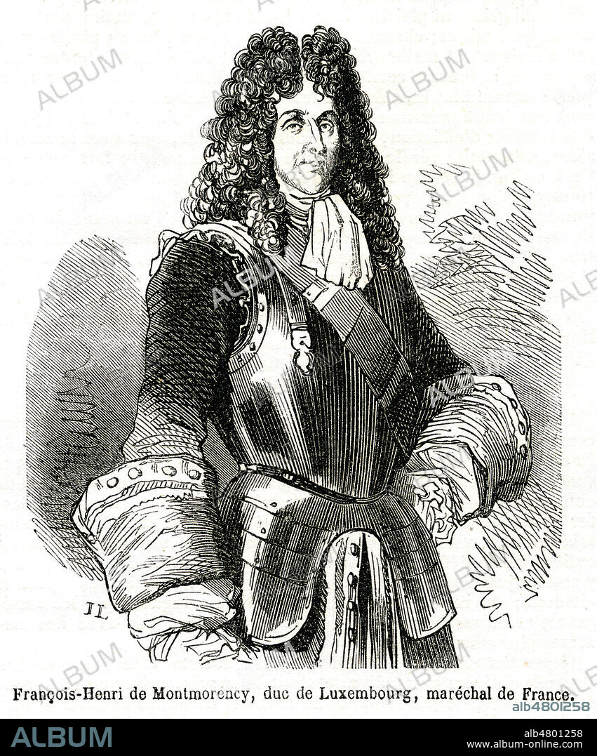 Francois Henri de MONTMORENCY, duc de LUXEMBOURG, marechal de France. Illustration vers 1850 de JANET-LANGE (1815-1872) pour Chroniques de l'Oeil-de-Boeuf par Georges TOUCHARD-LAFOSSE (1780-1847). Credit : Collection Jonas/Kharbine-Tapabor.