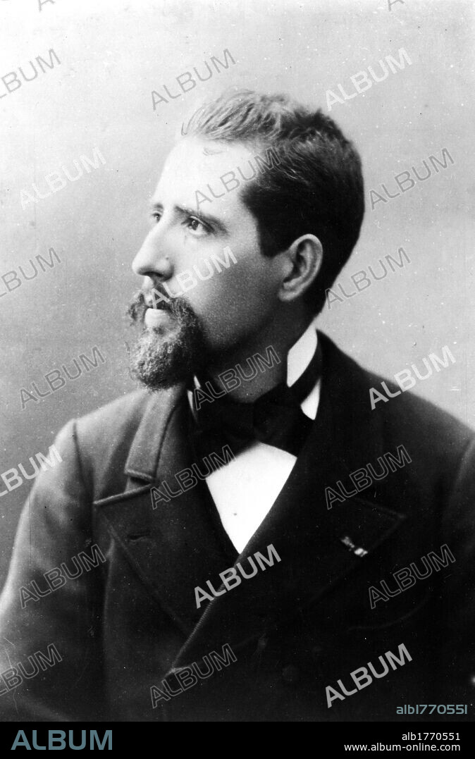 Portrait of Jean Gaston Darboux. Portrait of the French mathematician, infinitesimal geometry expert Jean Gaston Darboux. 1870s.