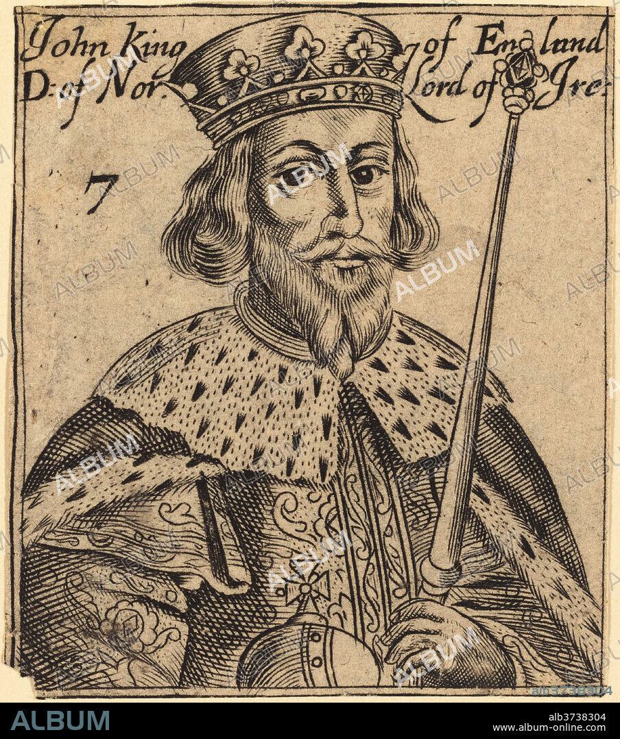 BRITISH 17TH CENTURY. John, King of England. Medium: engraving.