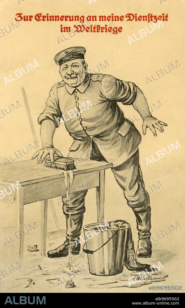 Deutschland, 1. Weltkrieg , Postkarte, versendet 1916 , " Zur Erinnerung an meine Dienstzeit " , Zeichnung , von K. HÃÂnsel , die einen Soldaten aus dem 1. Weltkrieg zeigt . Germany , WW I , Postcard , sent 1916 , " in memory of my servic in the world war " , drawing of K. HÃÂnsel , it shows a german soldier after WW I.