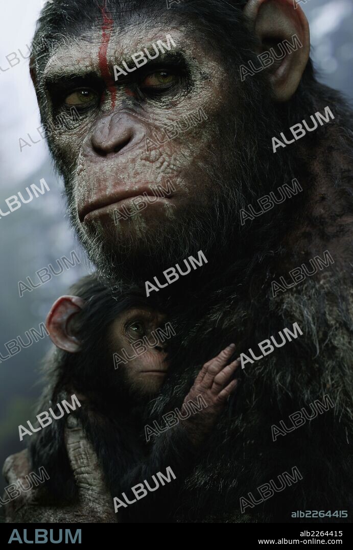 Poster de EL AMANECER DEL PLANETA DE LOS SIMIOS, 2014 (DAWN OF THE PLANET OF THE APES), dirigida por MATT REEVES. Copyright CHERNIN ENTERTAINMENT.