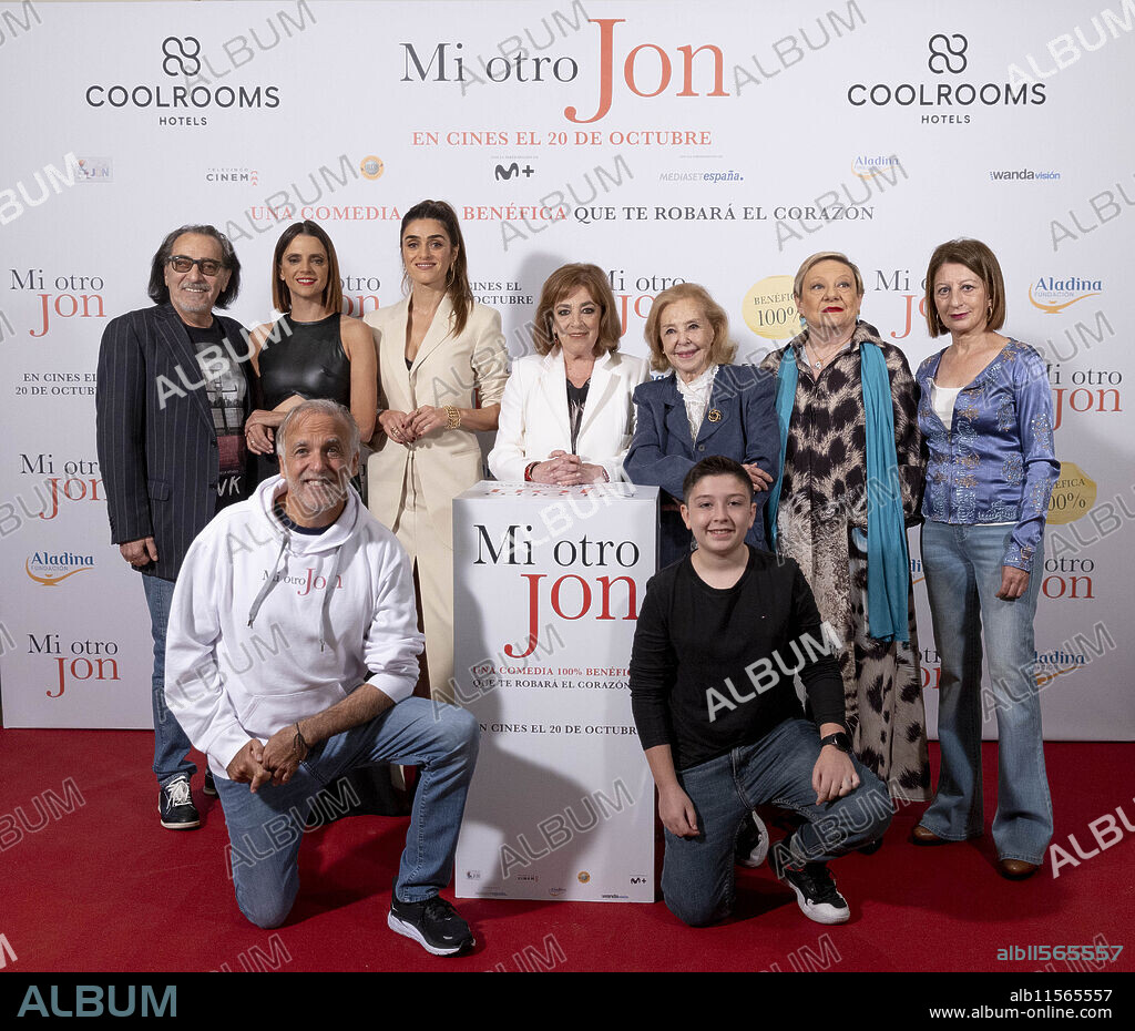 Enrique Villen, Macarena Gomez, Olivia Molina, Carmen Maura, Maria Jose Alfonso, Marisol Ayuso, Paco Arango and Miguel Rivera attended Mi Otro Jon Photocall at on October 18, 2023 in Madrid, Spain.