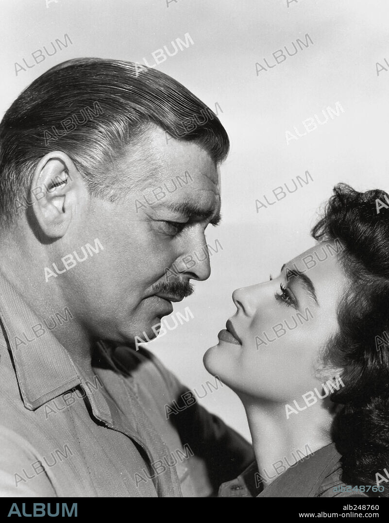 AVA GARDNER and CLARK GABLE in MOGAMBO, 1953, directed by JOHN FORD. Copyright M.G.M.