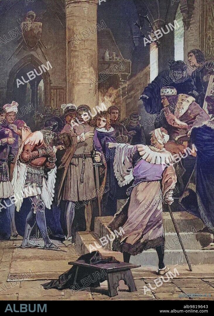 Joachim I Nestor was a Prince-elector of the Margraviate of Brandenburg, here he speaks of the death sentence about his accused friend because of robbery, Historical, digitally restored reproduction of an original from the 19th century, exact date unknown