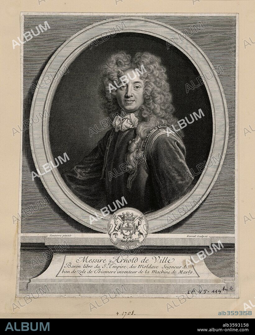JEAN BAPTISTE SANTERRE. Portrait of Arnold de Ville (1653-1722).