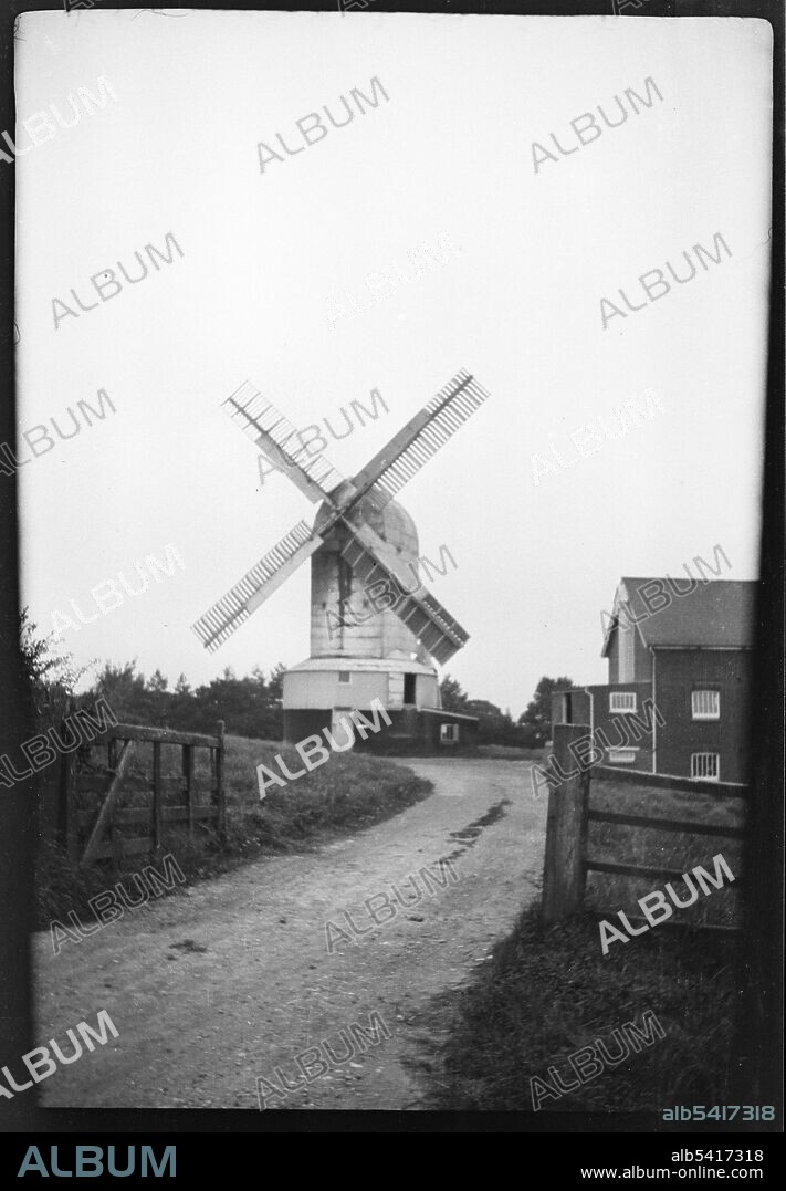 FRANCIS MATTHEW SHEA. Cross-in-Hand Windmill, Mill Lane, Cross-in-Hand, Heathfield and Waldron, Wealden, East Sussex, 1932. A view of Cross-in-Hand Windmill from the south-west. There used to be two windmills in Cross-in-Hand which were in close proximity to each other, Old Mill and New Mill. This is believed to be Old Mill.