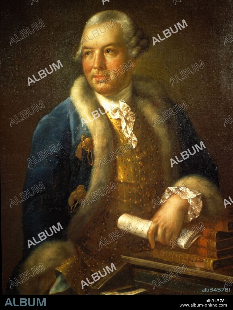 Portrait of Christoph Willibald Gluck (Erasbach, 1714 - Vienna, 1787), German composer, by unknown artist.