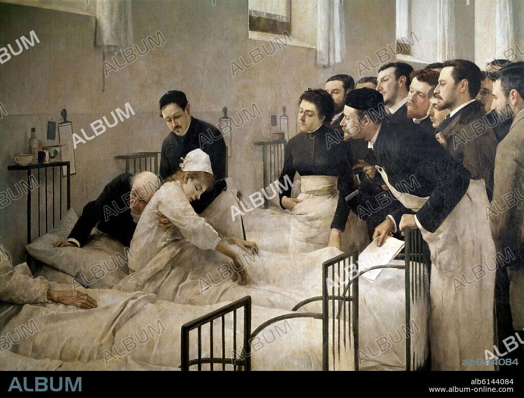 LUIS JIMÉNEZ ARANDA. LA VISITA AL HOSPITAL-1897-O/L 291X441 CM- NºP 7343.
