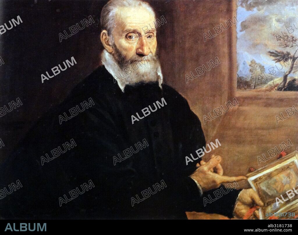 Painting titled "Giulio Clovio" by El Greco (1541-1614)  a painter, sculptor and architect of the Spanish Renaissance.