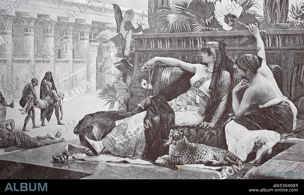 Cleopatra VII Philopator was the last active ruler of the Ptolemaic Kingdom of Egypt,   /  Cleopatra VII Philopator war der letzte aktive Herrscher des Ptolemäischen Königreichs Ägypten, Historisch, digital improved reproduction of an original from the 19th century / digitale Reproduktion einer Originalvorlage aus dem 19. Jahrhundert.