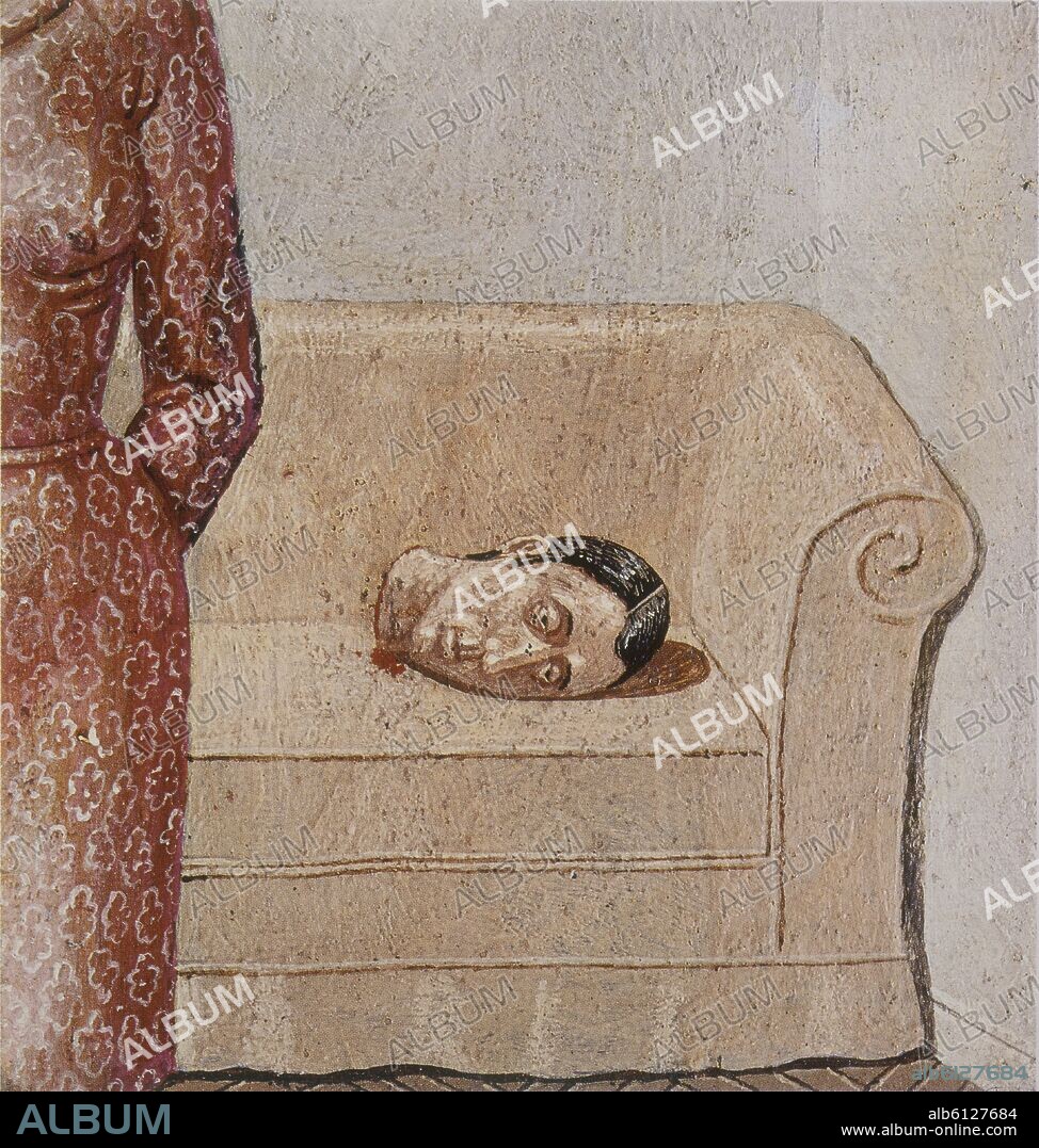 DOMENICO GNOLI. 'Judith and Holophernes', 1867, Acrylic on wood, 15 x 15 cm.
