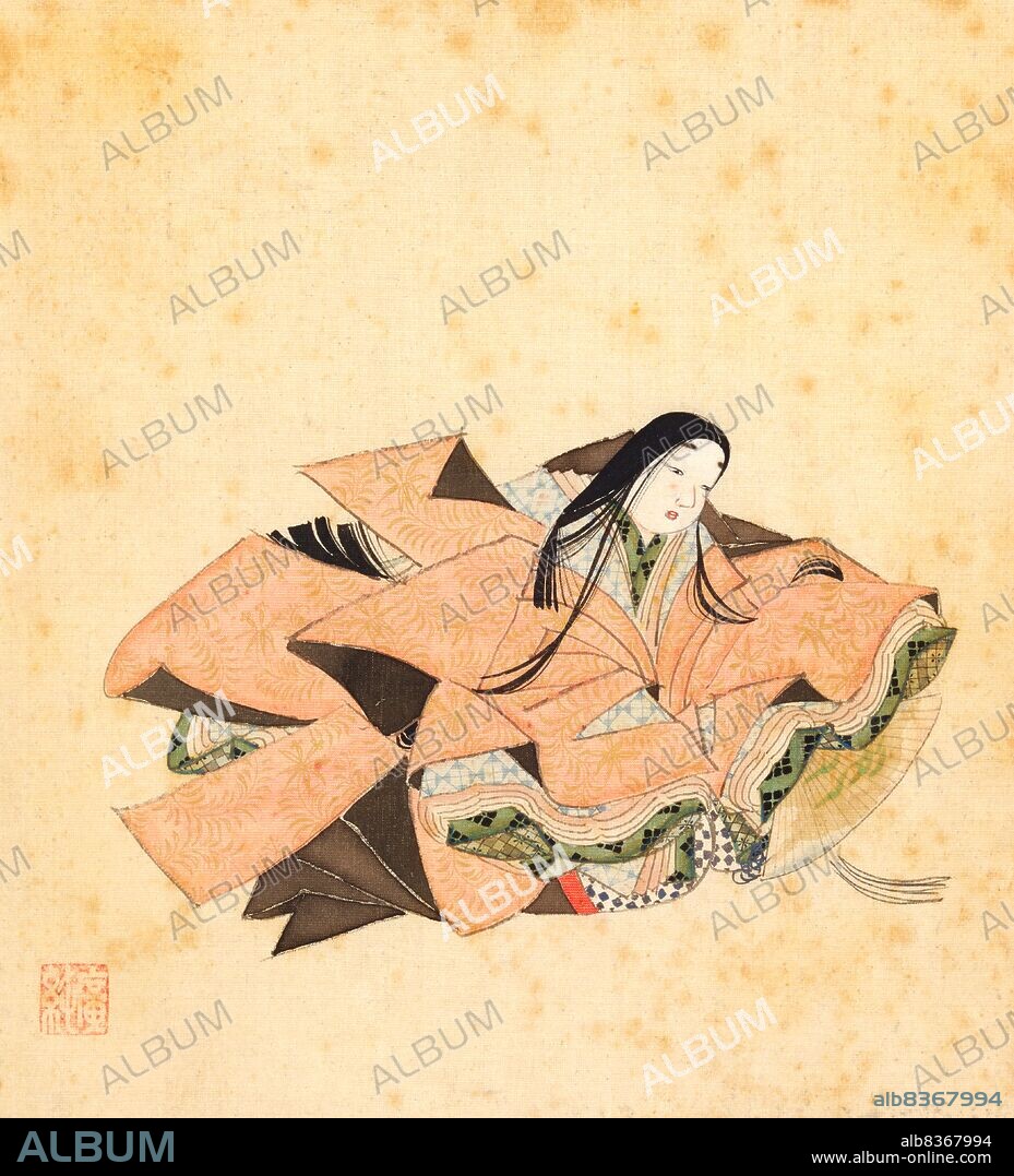 Japan: 'Portraits and Poems of the Thirty-six Poetic Immortals'. Album of thirty-six paintings and poems by Sumiyoshi Gukei (1631-1705).<br/><br/>. Sumiyoshi Gukei (1631 - April 23, 1705), born Sumiyoshi Hirozumi, was a Japanese painter from Kyoto. He became the first official painter of the ruling Tokugawa shogunate, and was a Yamato-e artist, a painting technique based on traditional Japanese subjects and culture.