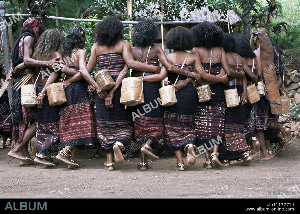 Abui tribal warrior dance, Alor Island, eastern Indonesia, Southeast Asia, Asia.