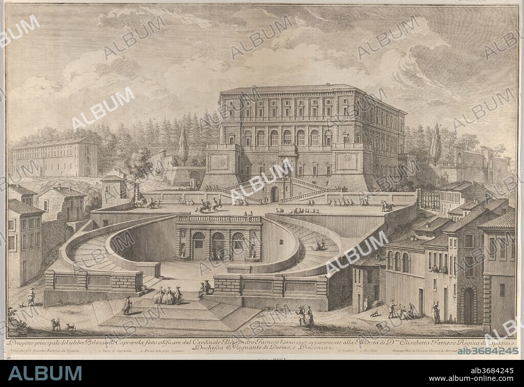 View of the Palazzo di Caprarola. Architect: Jacopo [Giacomo] Barozzi da Vignola (Italian, Vignola 1507-1573 Rome). Artist: Giuseppe Vasi (Italian, 1710-1782). Dimensions: sheet: 18 1/2 x 28 in. (47 x 71.1 cm). Date: 1746-48.