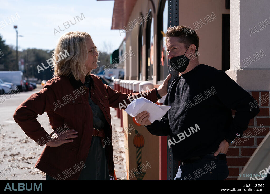 DAVID GORDON GREEN und JAMIE LEE CURTIS in HALLOWEEN ENDS, 2022, unter der Regie von DAVID GORDON GREEN. Copyright Blumhouse Productions / Universal Pictures.