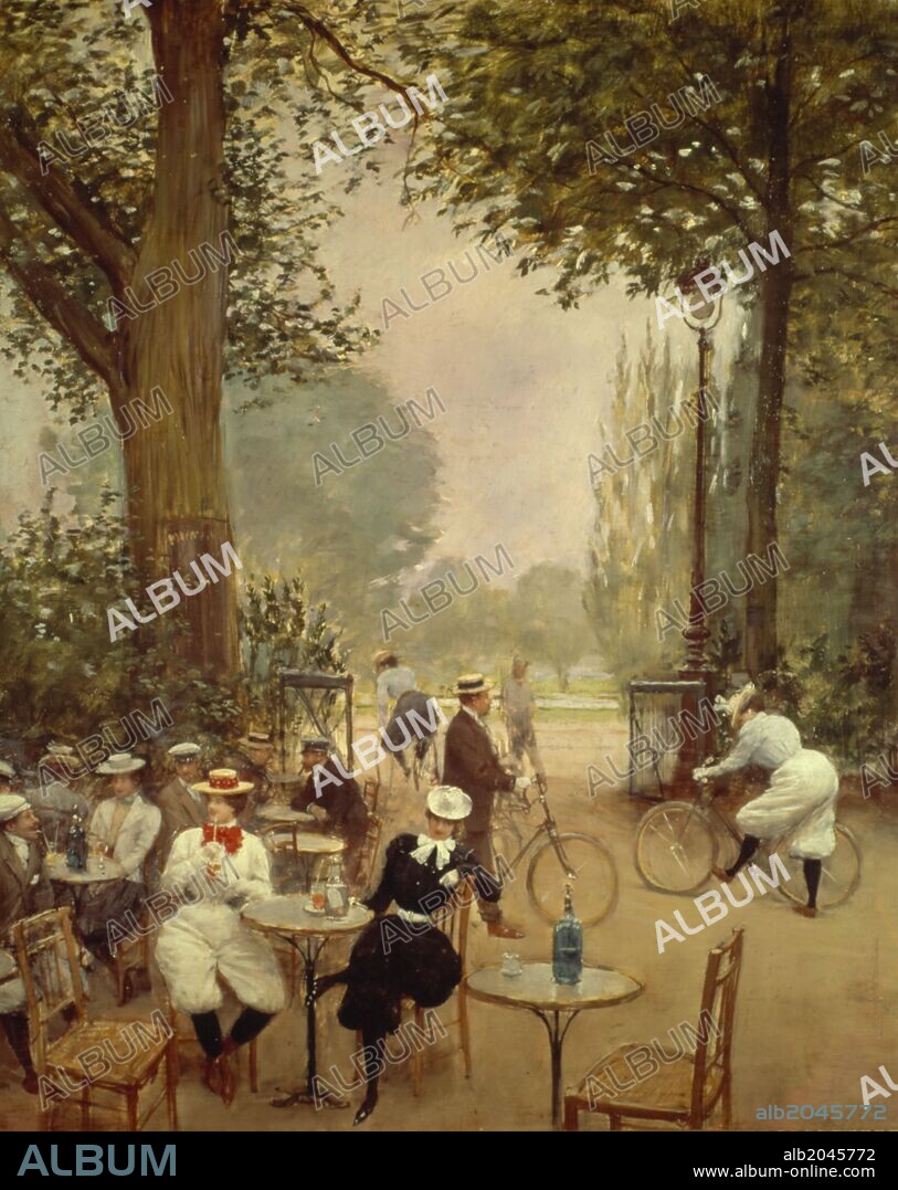 JEAN BERAUD. Le Chalet du cycle au bois de Boulogne, ac 1880, detail, Oil on canvas, 53, 5 cm x 65 cm.