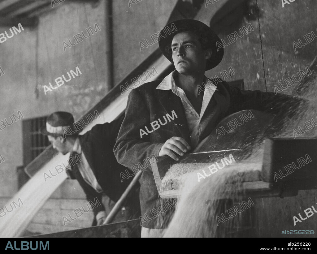 VITTORIO GASSMAN in BITTER RICE, 1949 (RISO AMARO), directed by GIUSEPPE DE SANTIS. Copyright LUX/DE LAURENTIIS.