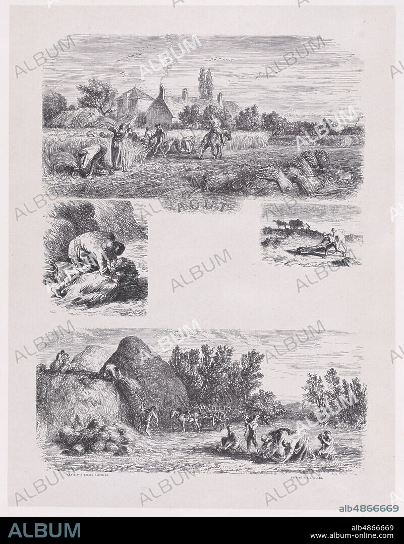 JACQUES-ADRIEN LAVIEILLE. August from Album of Rustic Subjects, 1859.