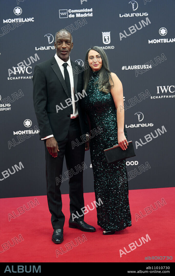 Michael Johnson, Armine Shamiryan attends Laureus World Sports Awards Madrid 2024 - Red Carpet at Palacio de Cibeles on April 22, 2024 in Madrid, Spain.