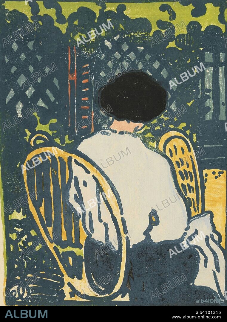 JEAN-EMILE LABOUREUR. In the Garden (Dans le jardin). Dimensions: 24.7 cm x 19.1 cm, 19.9 cm x 14.8 cm.