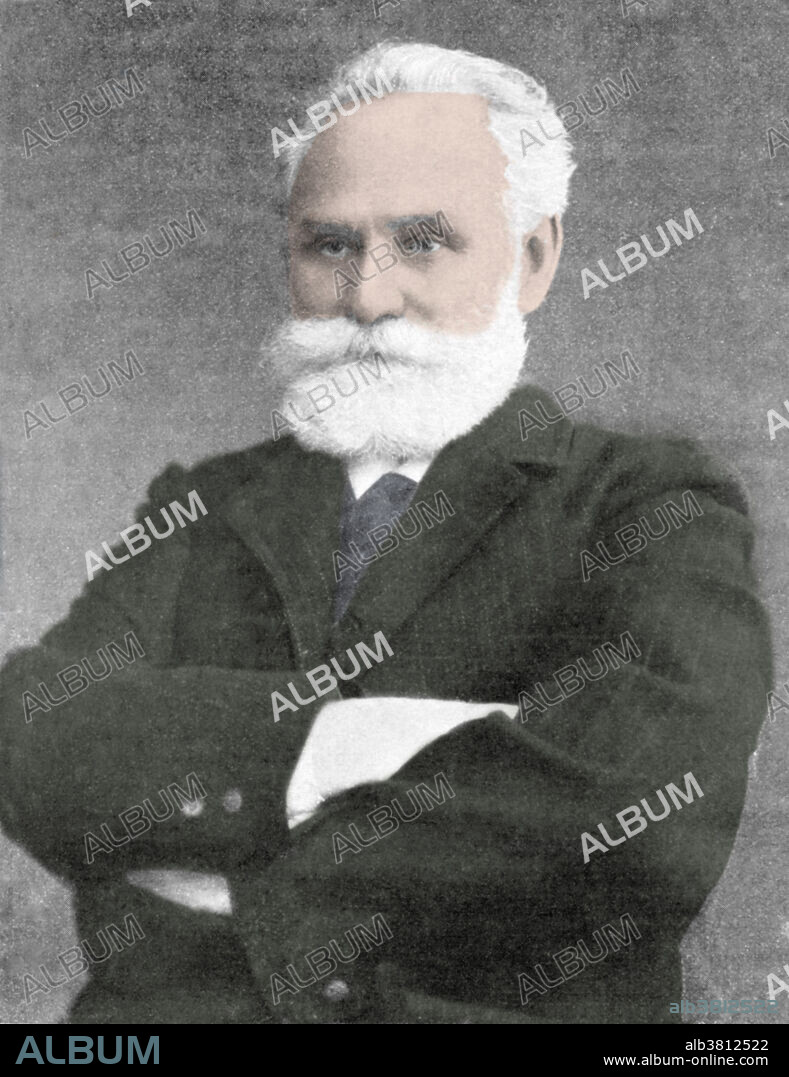 Ivan Petrovich Pavlov (1849-1936) was a Russian physiologist and experimental psychologist who received the 1904 Nobel Prize for his work on the physiology of the digestive glands. He is best remembered for his work on conditioned reflexes, in which he conditioned dogs to salivate in anticipation of food by ringing a bell each meal time. Eventually, the bell alone provoked salivation. New York Public LIbrary Picture Collection. Colorization of BF3933.
