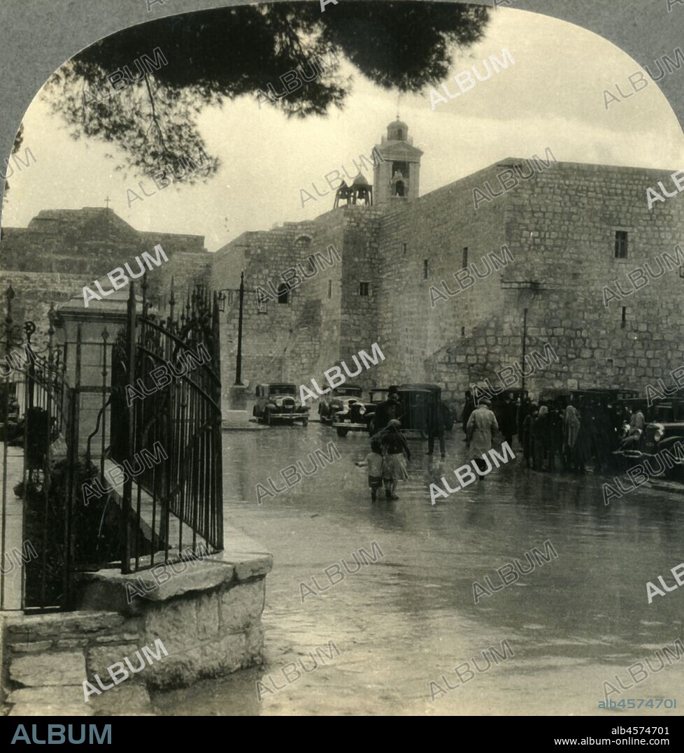 'The Church of the Nativity, Built Where Jesus was Born, Bethlehem, Palestine', c1930s. Church of the Nativity, a Romanesque basilica somissioned by Constantine the Great on the site traditionally considered to be the birthplace of Jesus. From "Tour of the World". [Keystone View Company, Meadville, Pa., New York, Chicago, London].