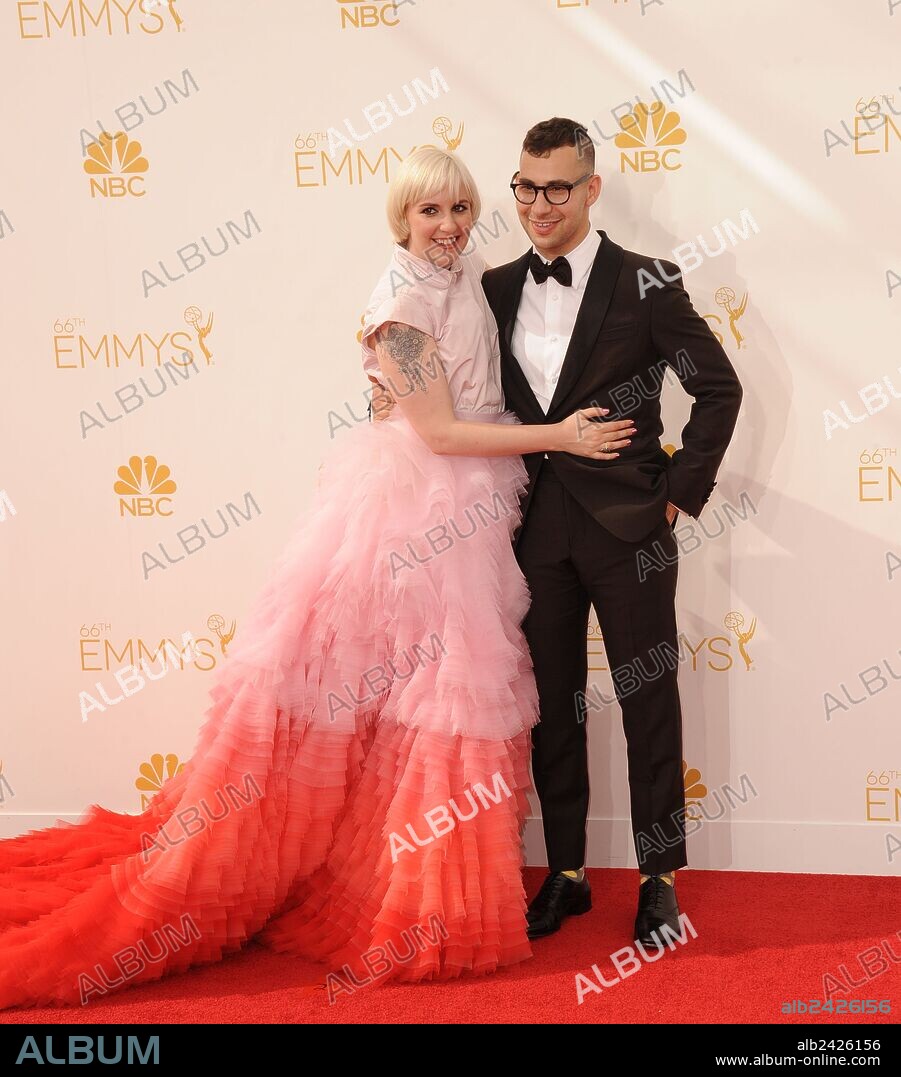 Aug. 25, 2014 - Los Angeles, California, U.S. - Lena Dunham, Jack Antonoff attending the 66th Annual Primetime Emmy Awards - Arrivals held at the Nokia Theatre in Los Angeles, California on August 25, 2014. 2014. 25/08/2014