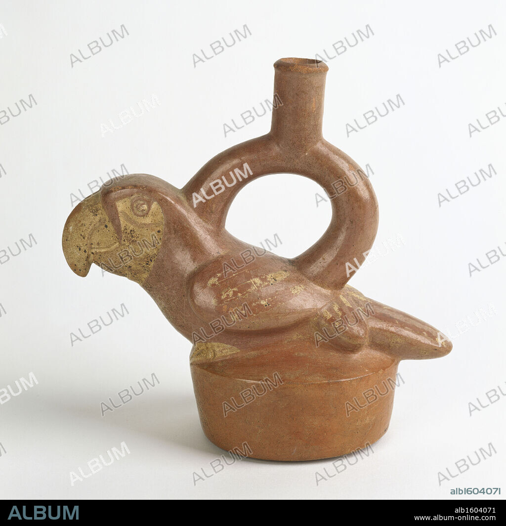 Parrot Stirrup-Spout Vessel c. 200 B.C. Moche, Peru Ceramic Pre-Columbian Collection of The Museum of Contemporary Art, Jacksonville, Florida.