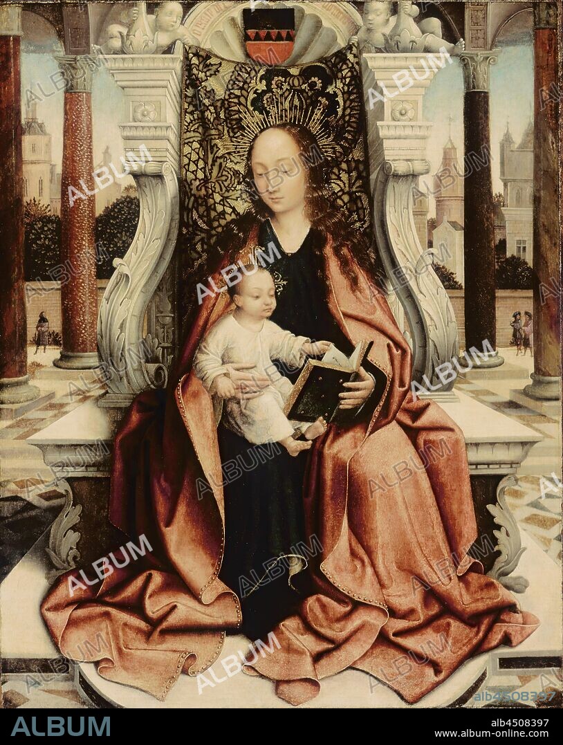 Master of Frankfort, Netherlandish, 1460-1520, The Virgin Enthroned, 15th Century, Paint on oak panel, Unframed: 28 1/2 × 23 1/8 inches (72.4 × 58.7 cm).