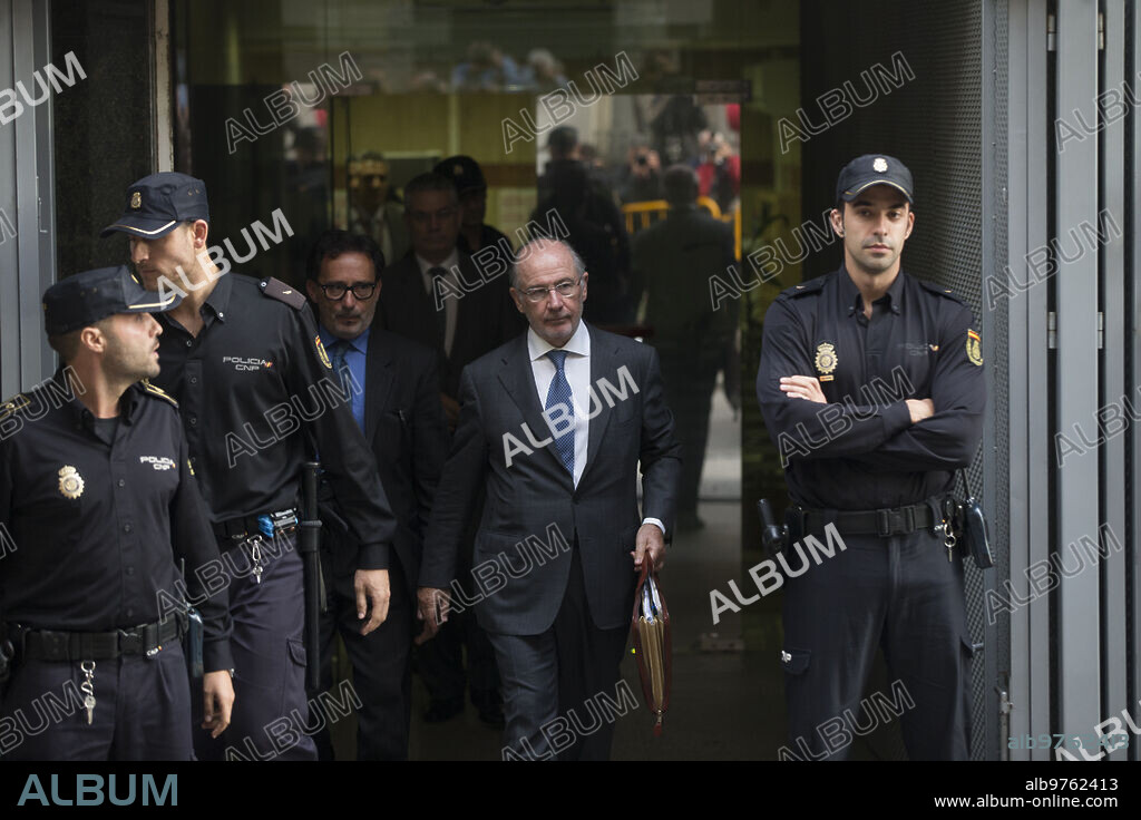 Madrid, 16/10/2014. Miguel Blesa, Rodrigo Rato e Ildefonso Sánchez Barcoj, acuden a la Audiencia Nacional por el caso de las tarjetas de Bankia. Foto: Ángel de Antonio. ARCHDC.