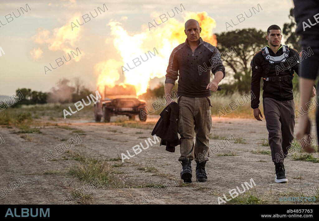 ALEX HERNANDEZ and VIN DIESEL in BLOODSHOT, 2020, directed by DAVE WILSON. Copyright COLUMBIA PICTURES.