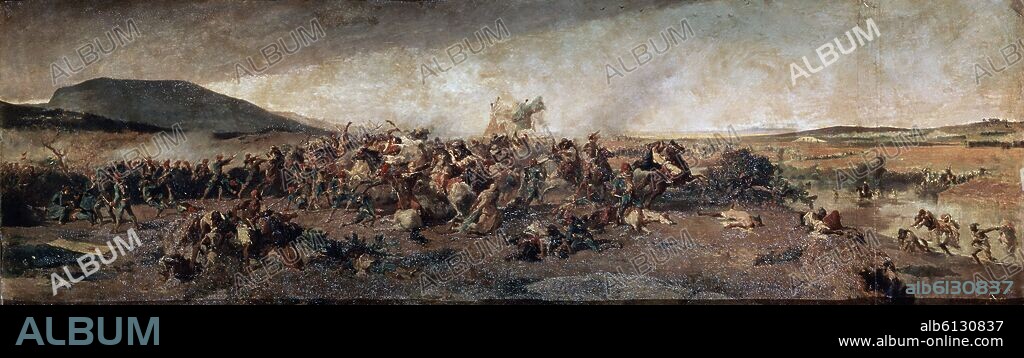 MARIANO FORTUNY. 'La batalla de Wad-Rass', 1862-1863, Óleo sobre lienzo, 54 x 185 cm, P04331.
