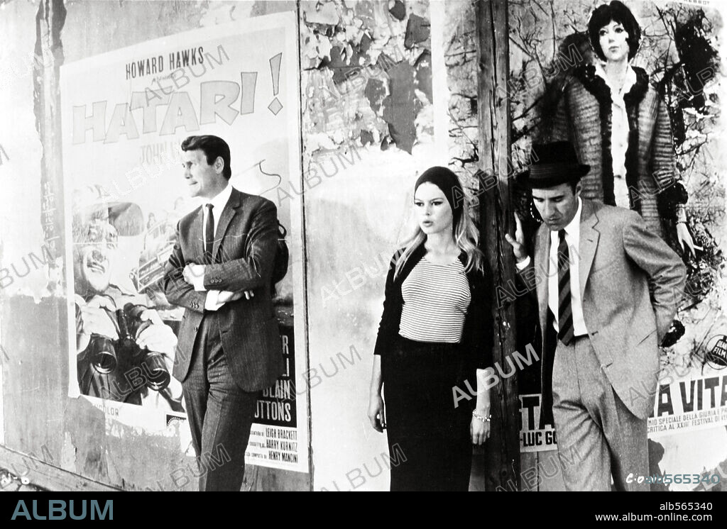 BRIGITTE BARDOT, JACK PALANCE and MICHEL PICCOLI in CONTEMPT, 1963 (LE MEPRIS), directed by JEAN-LUC GODARD. Copyright EMBASSY PICTURES.