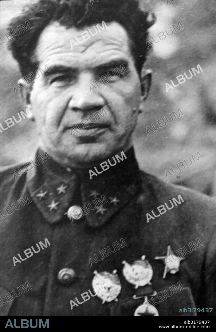 Photographic portrait of Vasily Ivanovich Chuikov (1900-1982) a Soviet lieutenant general in the Red Army during World War II. Dated 20th Century.