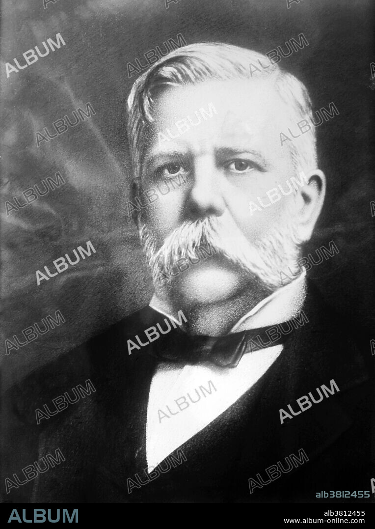 George Westinghouse, Jr. (October 6, 1846 - March 12, 1914) was an American entrepreneur and engineer who invented the railway air brake and was a pioneer of the electrical industry. Westinghouse was one of Edison's main rivals in the early implementation of the American electricity system. Westinghouse's system ultimately prevailed over Edison's insistence on direct current. In 1893, the Westinghouse company was awarded the contract to set up an AC network to power the World's Columbian Exposition in Chicago, giving the company and the technology widespread positive publicity. He also received a contract to set up the first long-range power network, with AC generators at Niagara Falls producing electricity for distribution in Buffalo, New York, 25 miles away. He also developed steam turbines for maritime propulsion. He remained productive and inventive almost all his life. With the introduction of the automobile after the turn of the century, he went back to earlier inventions and devised a compressed air shock absorber for automobile suspensions. He died in 1914, at age 67. As a Civil War veteran, he was buried in Arlington National Cemetery.