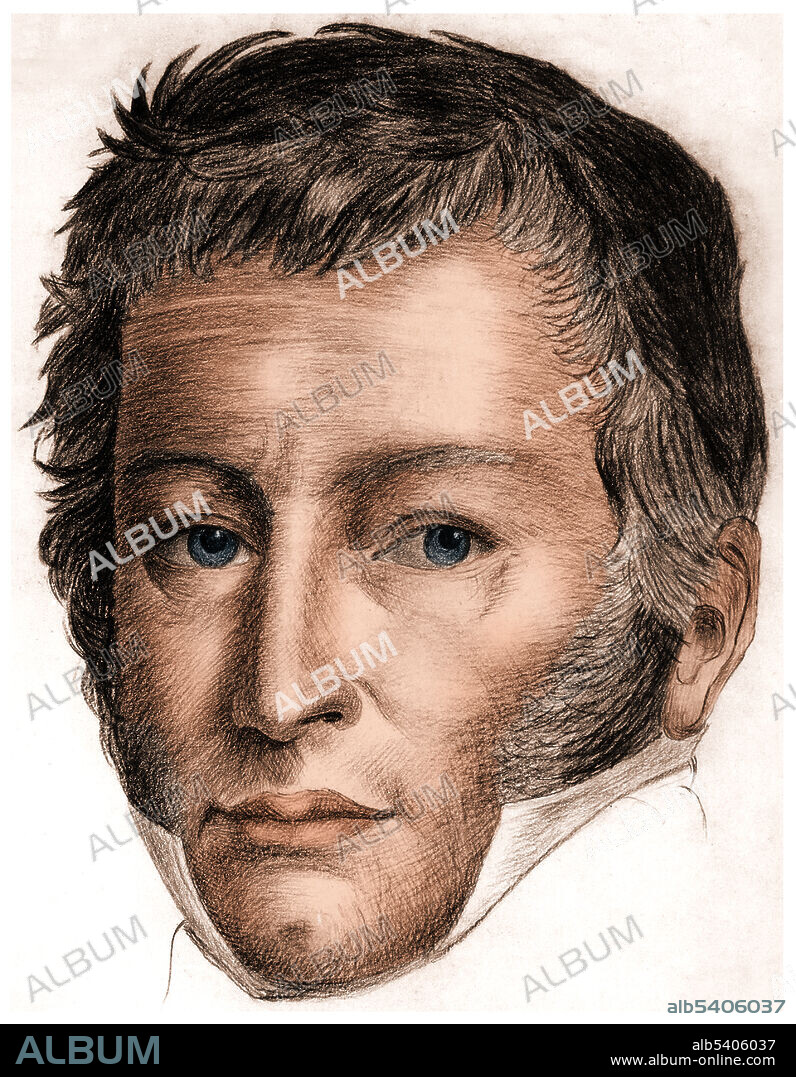 Heinrich Emanuel Merck (1794-1855) was an apothecary who was a direct descendant of company founder Friedrich Jacob Merck, who had purchased the Engel-Apotheke (Angel Pharmacy) in Darmstadt in 1668. In 1816 Merck took over his father's Engel-Apotheke. He also did research into the chemistry of herbs, and isolated alkaloids. In 1827, Merck sold all the known alkaloids to other pharmacists, chemists and physicians. Color enhanced.