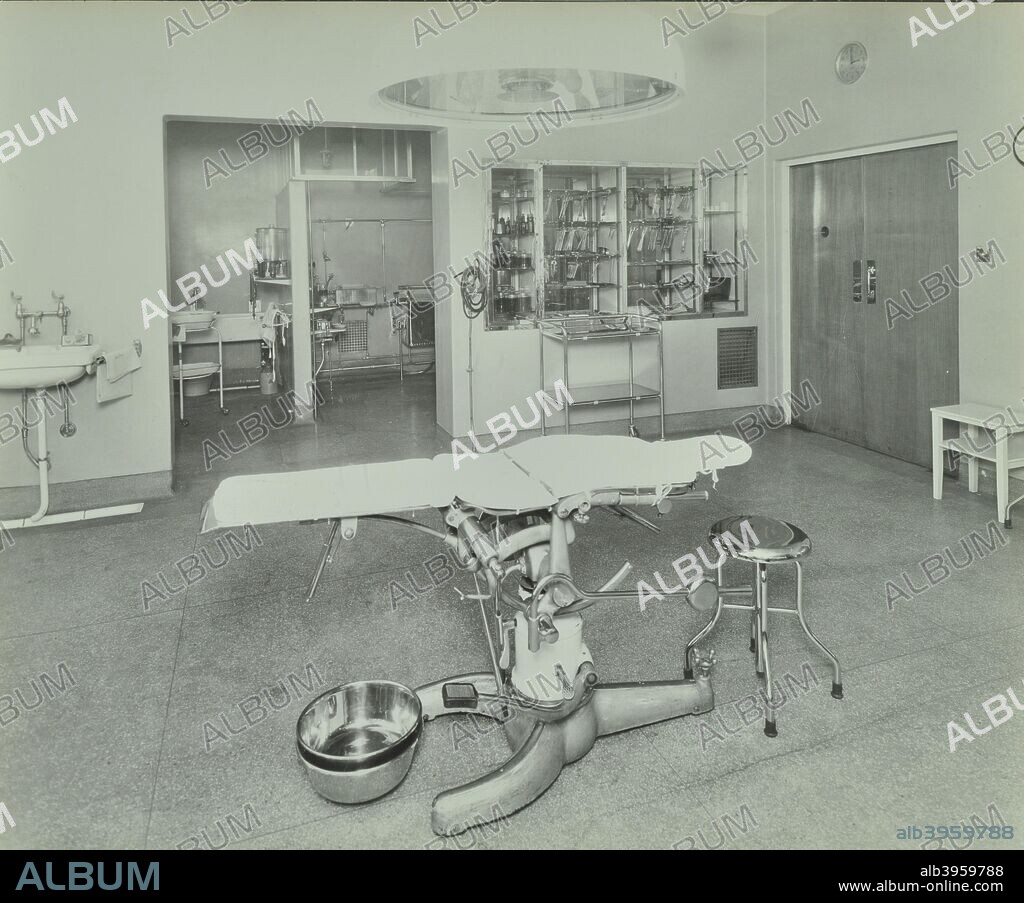Operating theatre, Lewisham Hospital, London, 1936.