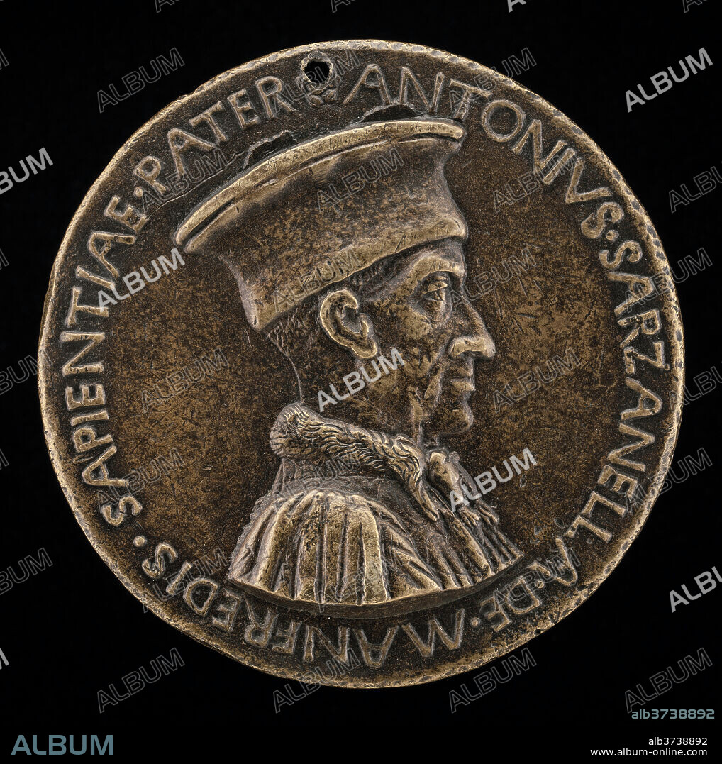 SPERANDIO. Antonio Sarzanella de' Manfredi, Este Diplomat [obverse]. Dated: c. 1463. Dimensions: overall (diameter): 7.3 cm (2 7/8 in.). Medium: bronze.