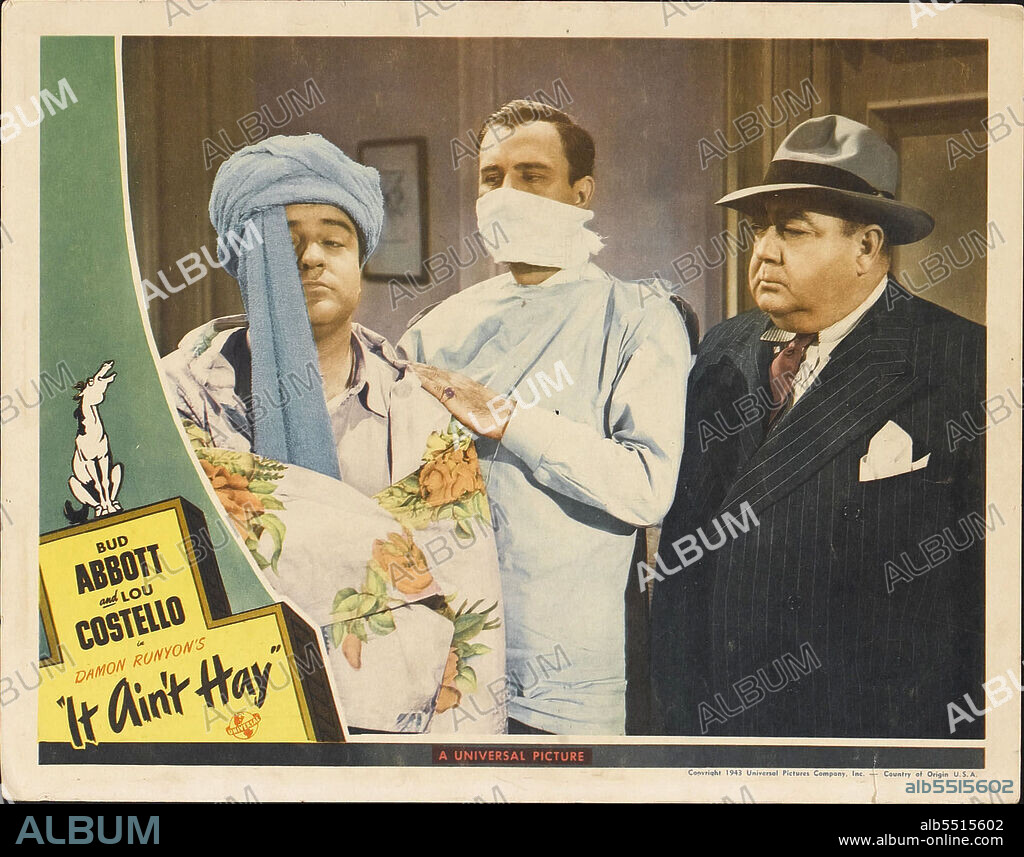 BUD ABBOTT y LOU COSTELLO en MI CABALLO MURIO, 1943 (IT AIN'T HAY), dirigida por ERLE C. KENTON. Copyright UNIVERSAL PICTURES.