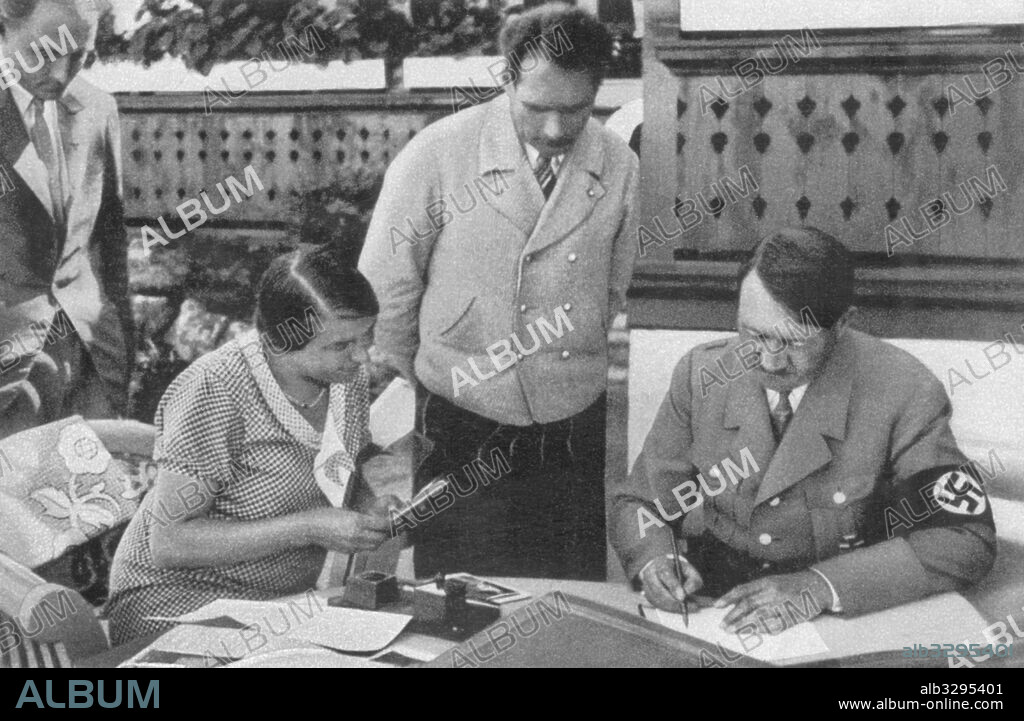 Adolf Hitler at the Berghof, his home in Berchtesgaden - c1935.
